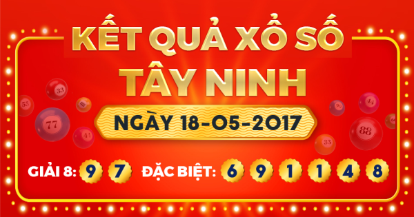 Kết quả xổ số Tây Ninh ngày 18/5/2017