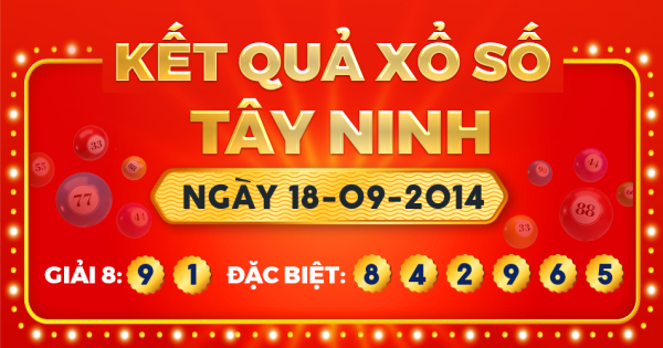 Kết quả xổ số Tây Ninh ngày 18/9/2014