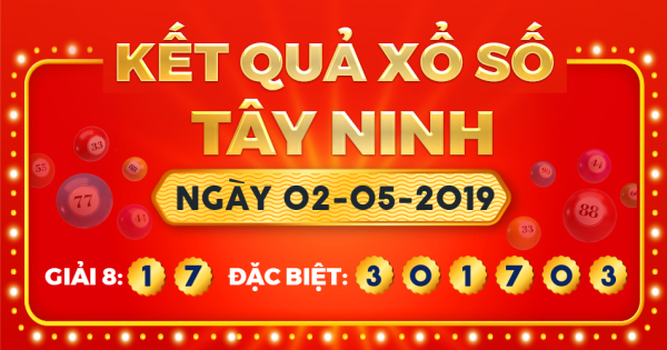 Kết quả xổ số Tây Ninh ngày 2/5/2019