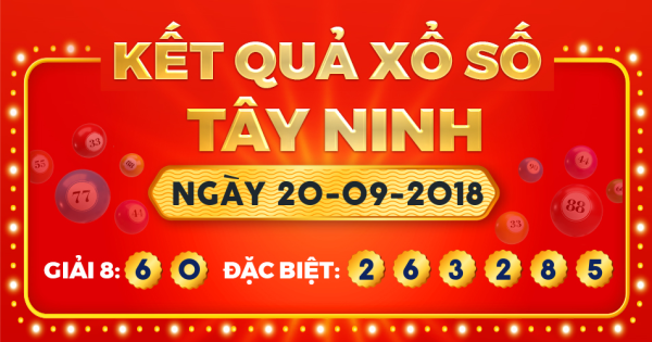 Kết quả xổ số Tây Ninh ngày 20/9/2018