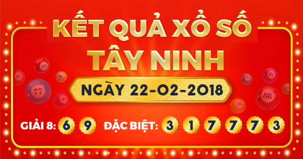 Kết quả xổ số Tây Ninh ngày 22/2/2018