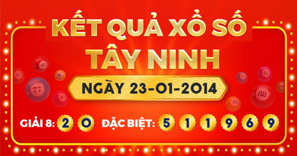 Kết quả xổ số Tây Ninh ngày 23/1/2014