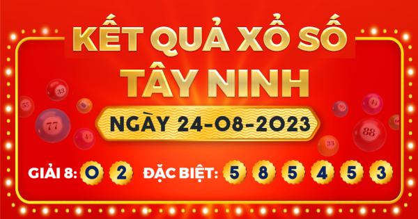 Kết quả xổ số Tây Ninh ngày 24/8/2023